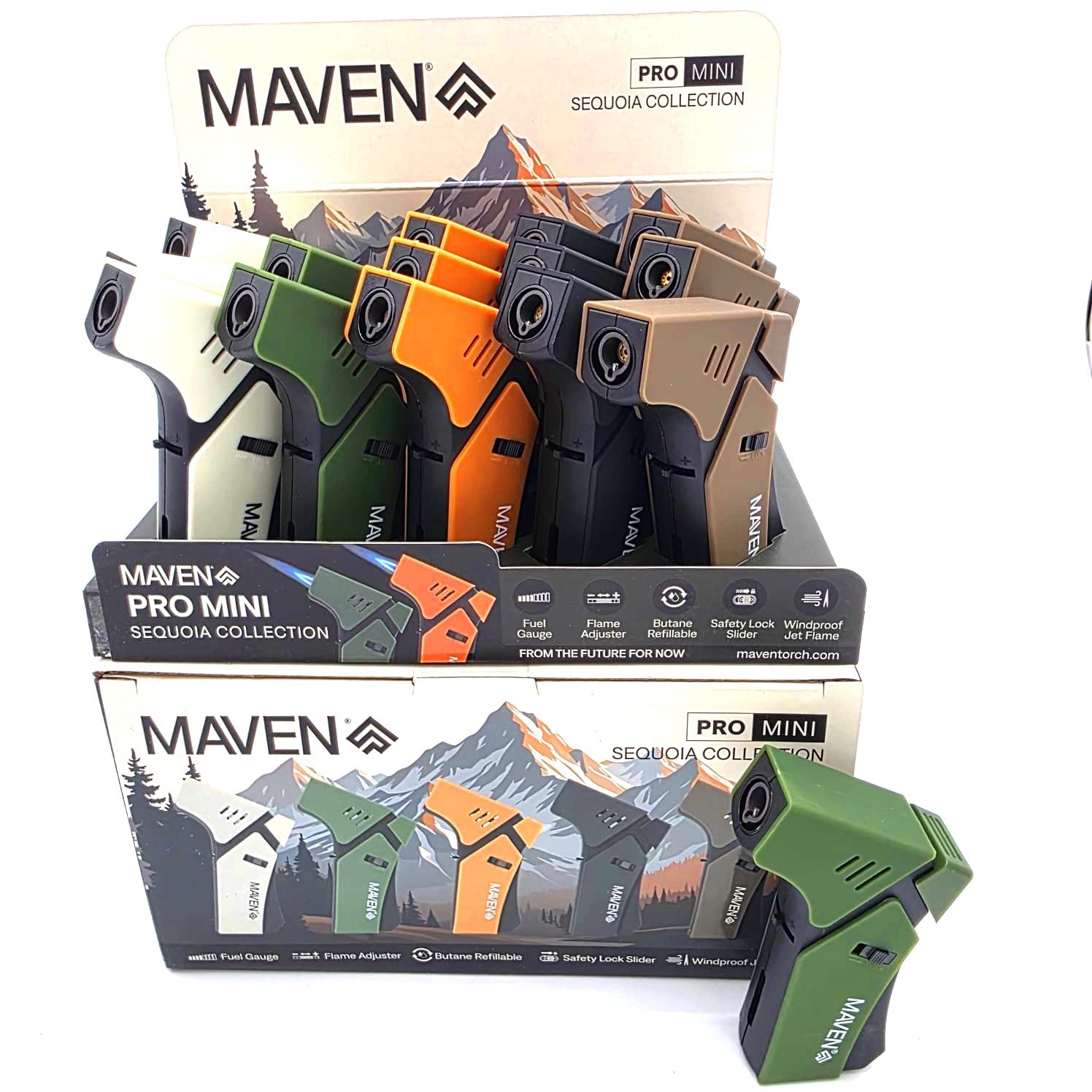Item # 98-1171SQ  Maven Pro Mini Sequoia Collection Torch 15 Pcs Per Pack