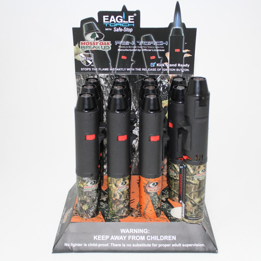 Eagle MOSSY OAK BREAK-UP PEN TORCH With Safe -Stop Torch (12ct) Per Display Model : PT132MOK