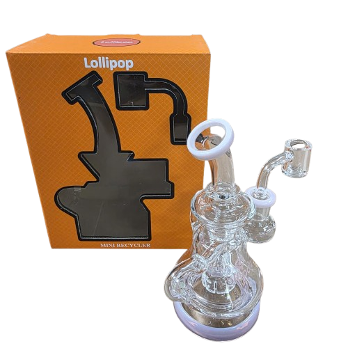 6" Lollipop Mini Recycler Rig with rig with Banger