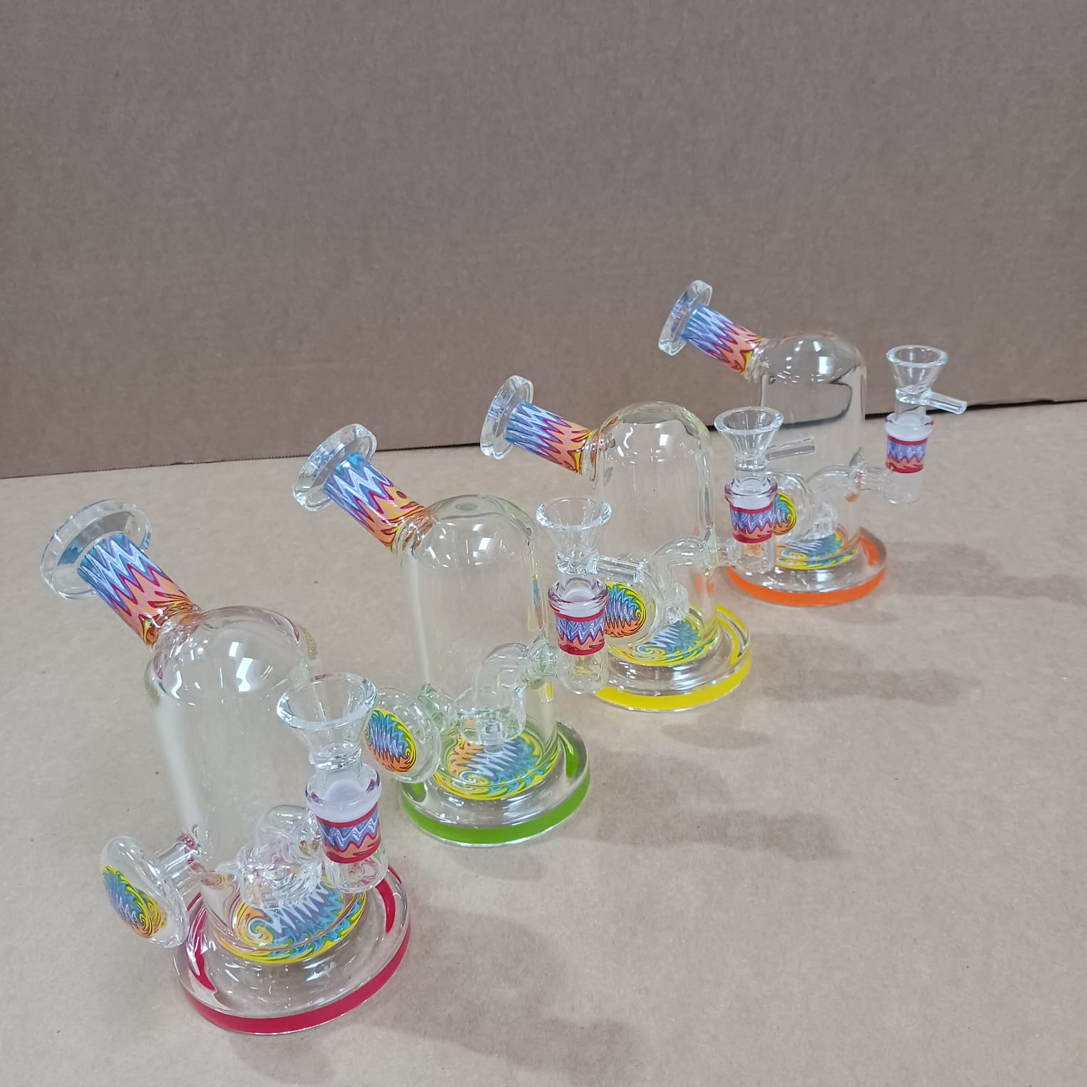 5'' Side Arm With Holder Design Zig Zag Color Water Pipe G-G