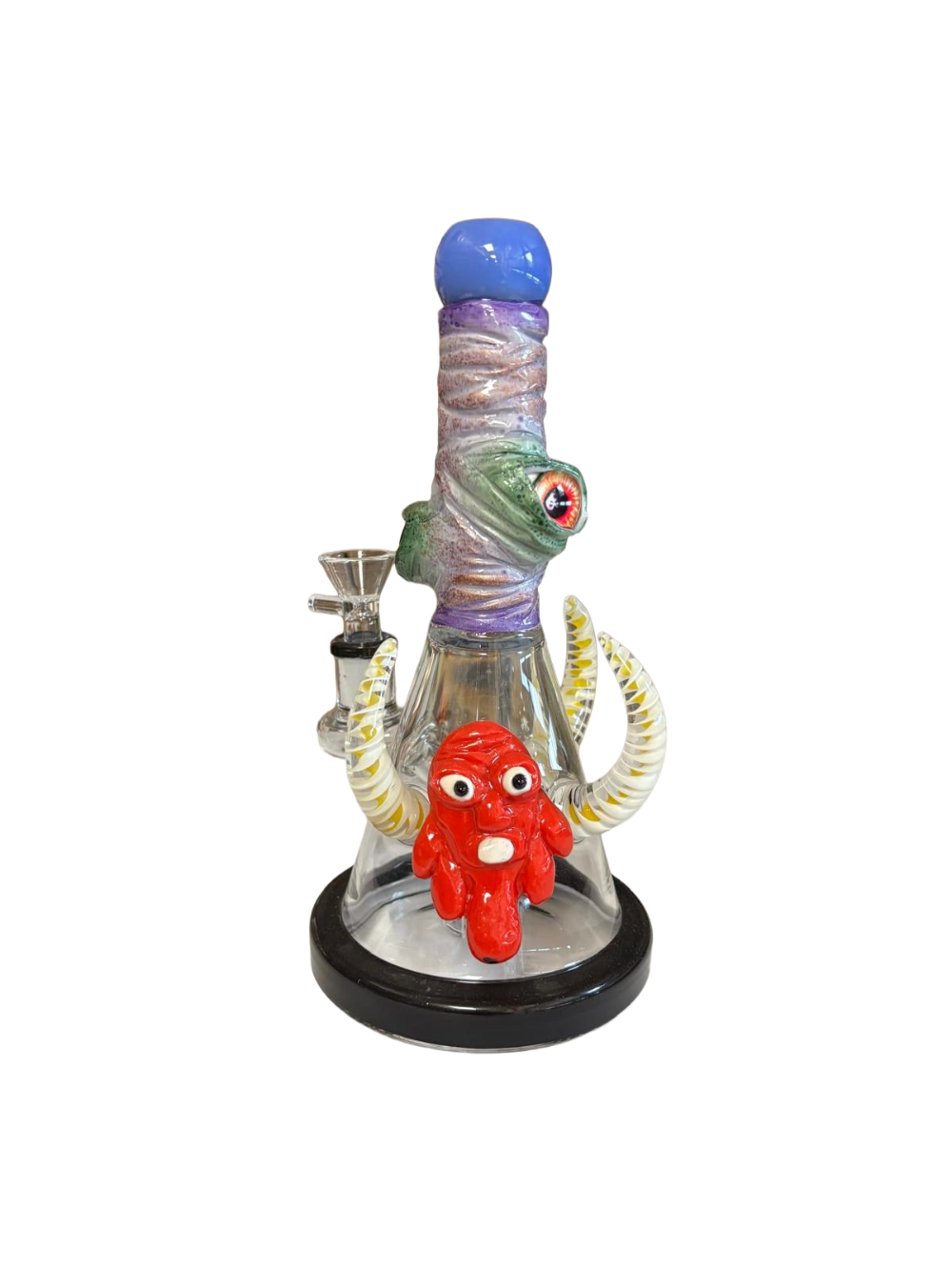 Monster Mash glass beaker bong with unique 3 horn design