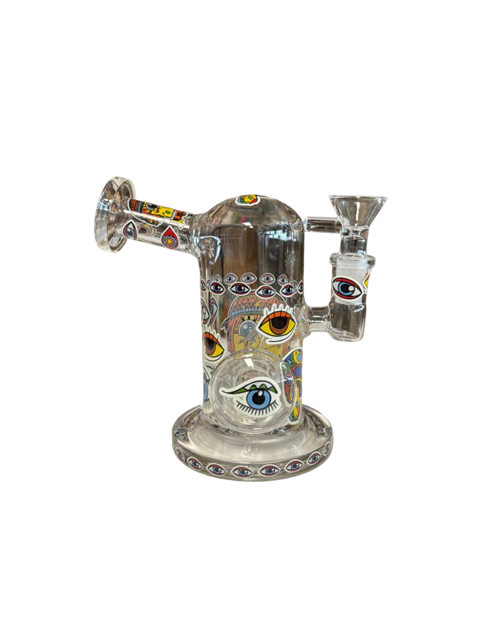 Cartoon character water pipe with wide base glass design