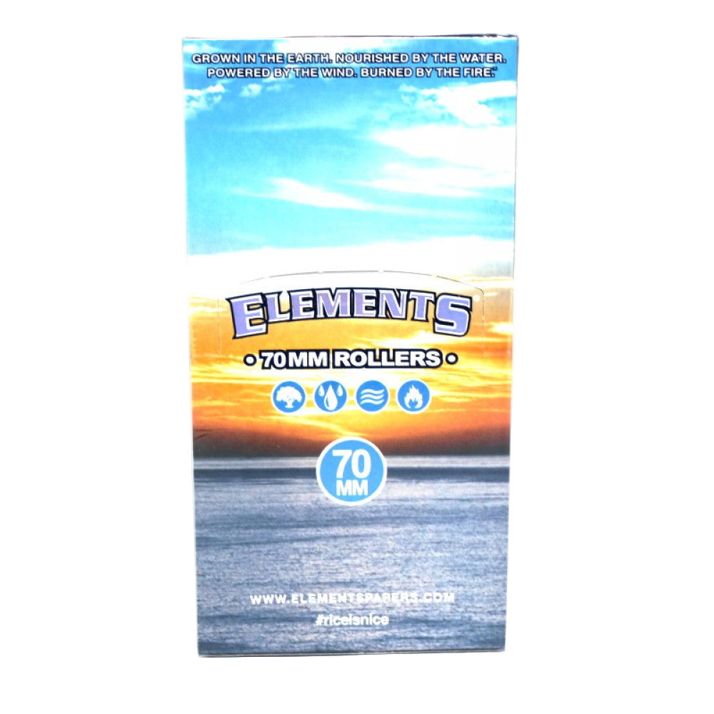 Elements 79mm Rolling Paper Roller featuring a compact, lightweight design, smooth rolling mechanism, durable construction, and convenient portable format.