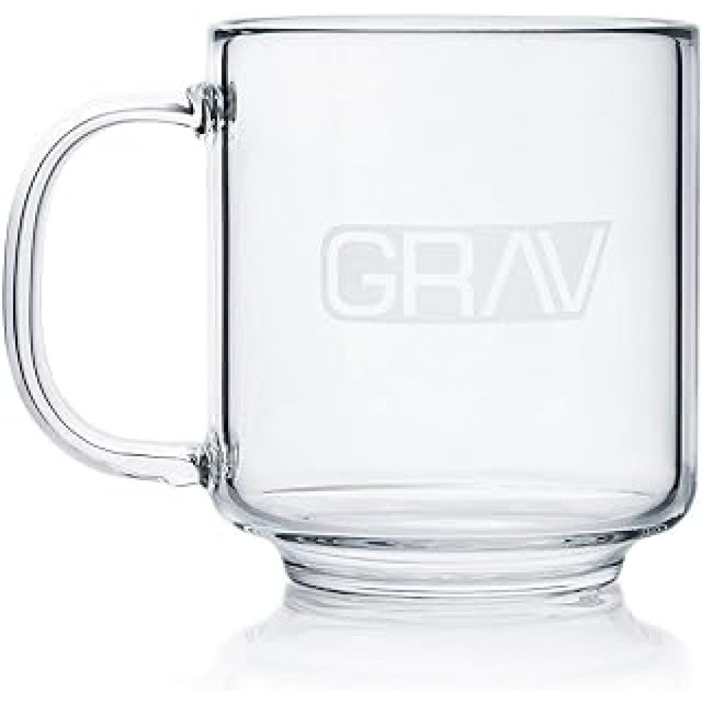 GRAV Coffee Mug 16 oz with comfortable handle and branded design