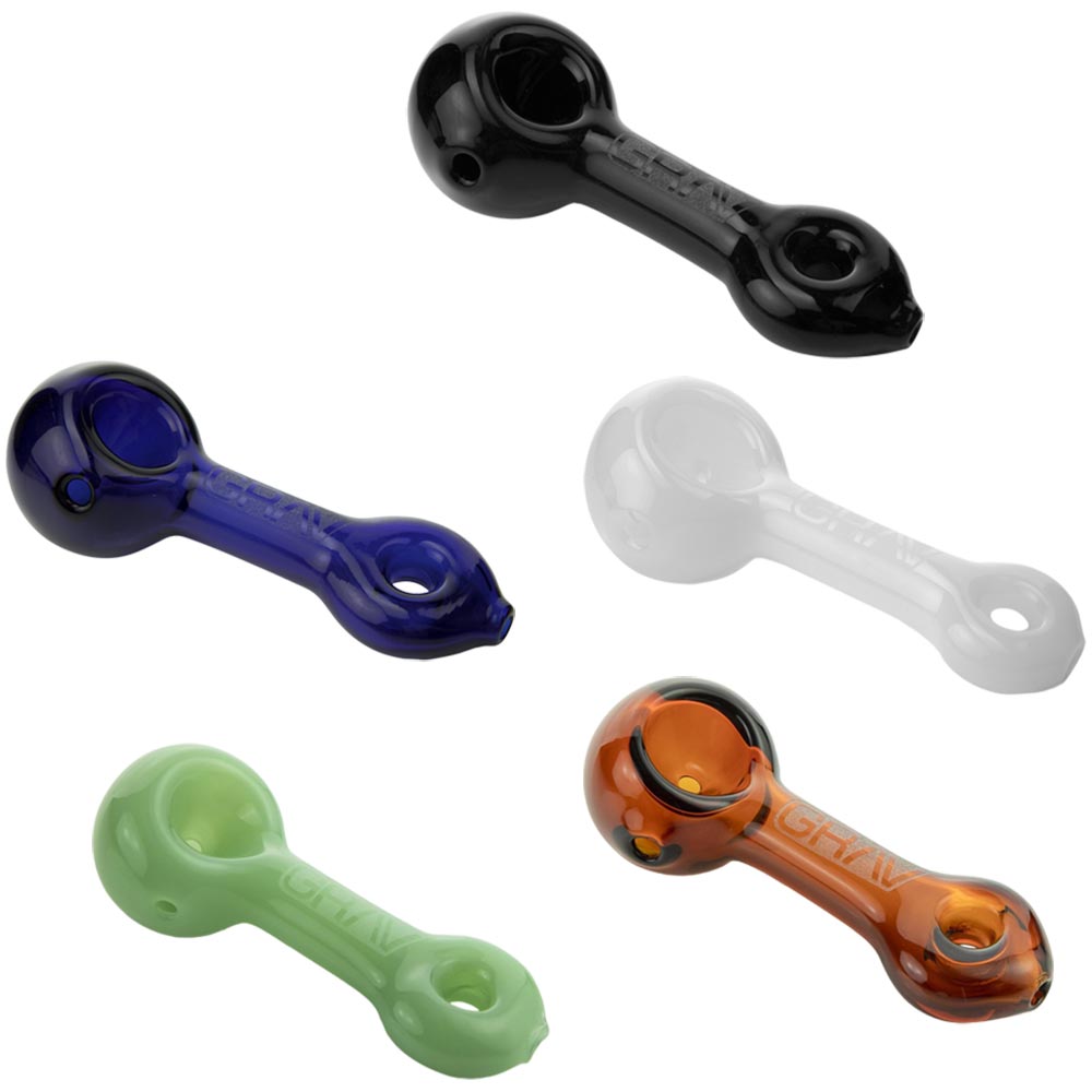 GRAV Mini Spoon glass hand pipe with compact and portable design