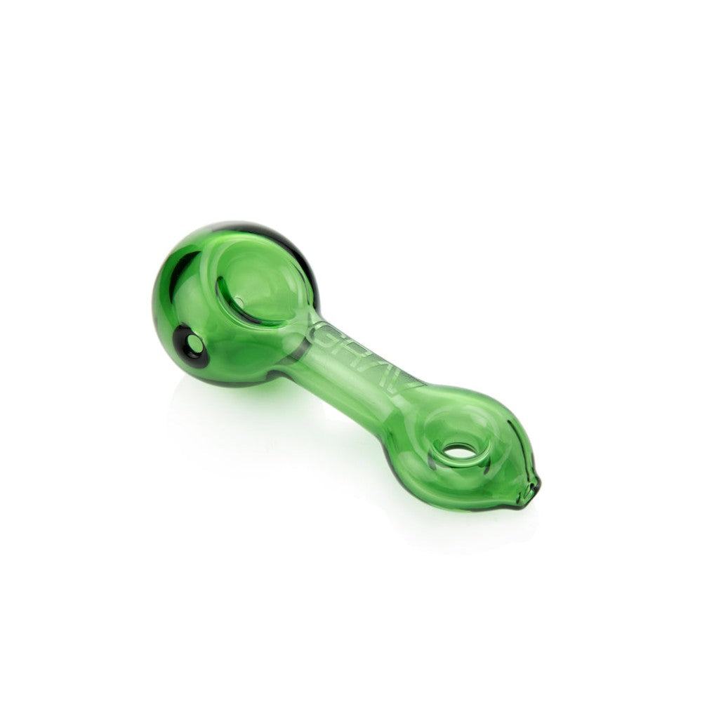 GRAV Mini Spoon compact glass pipe with a comfortable grip and portable design