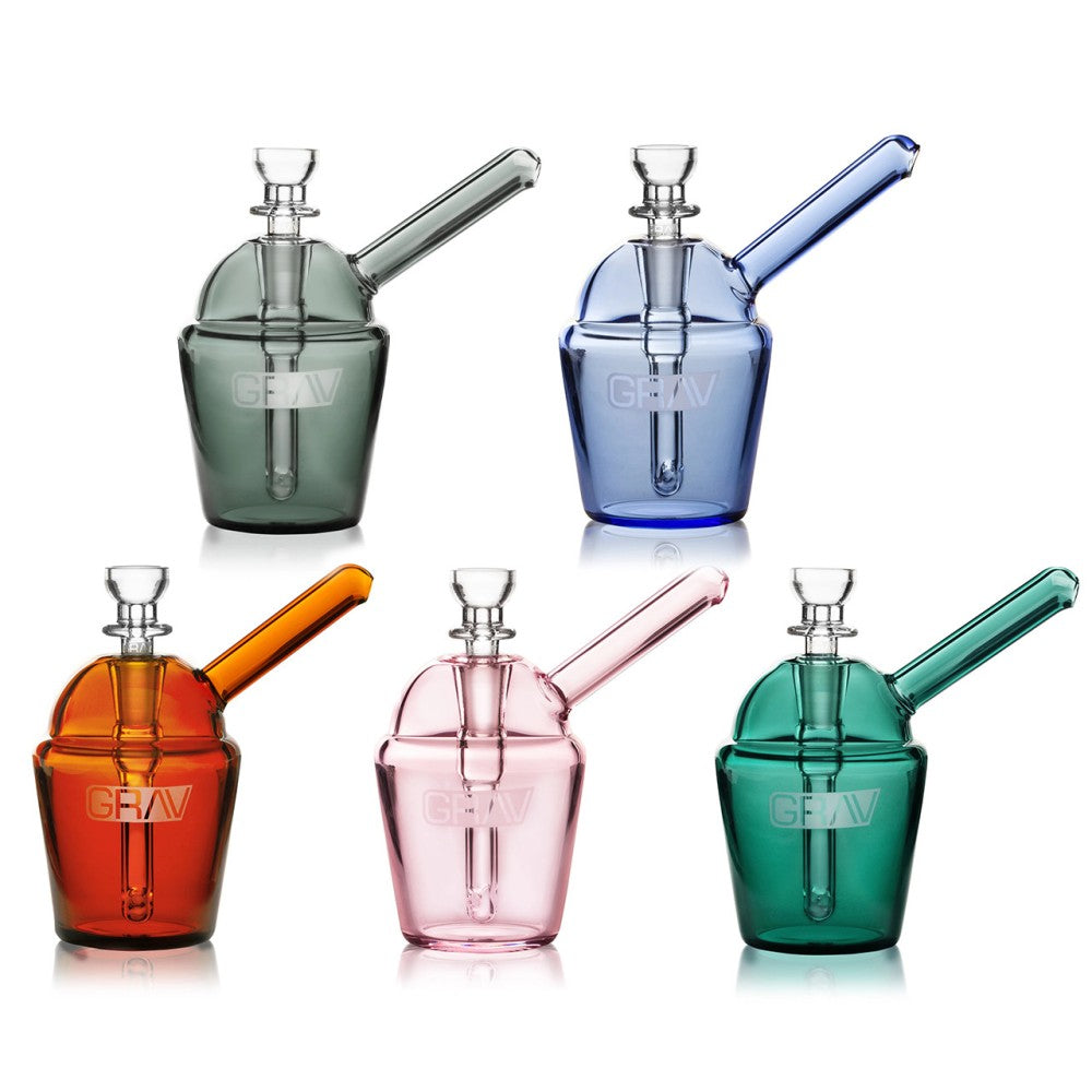 GRAV Slush Cup Pocket Bubbler with compact glass construction and portable design