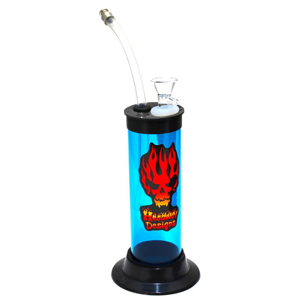 Headway Designs 7-inch Acrylic Mini Water Pipe with silicone downstem, compact design, durable acrylic construction, stable base, and lightweight build.