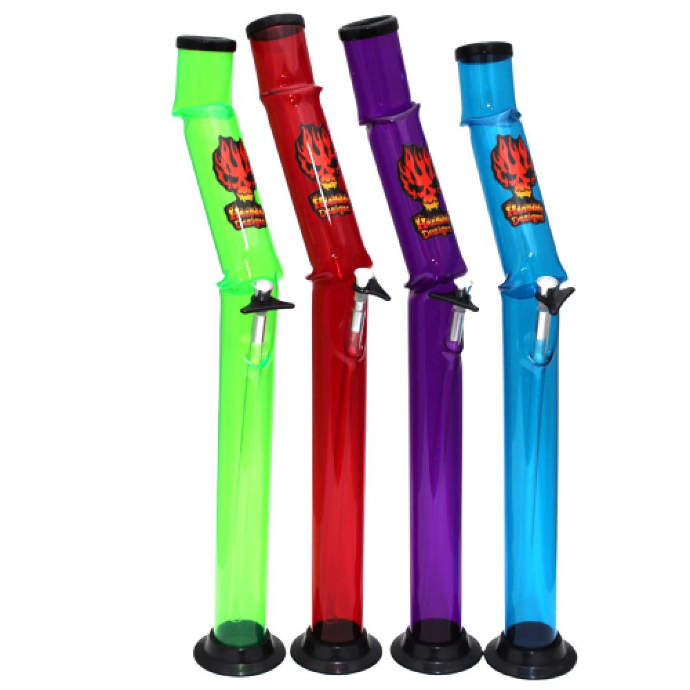 24-inch Headway Designs Acrylic Dizzy Lizzy Water Pipe featuring durable acrylic construction, tall design, large flat base, lightweight build, and eye-catching styling.
