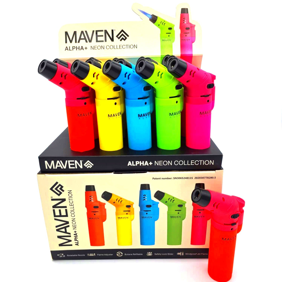 Maven Alpha + Neon Collection Item #98-1169N Featuring Vibrant Neon-Inspired Styling and 15 Pieces Per Pack for Retail Displays and Wholesale Supply