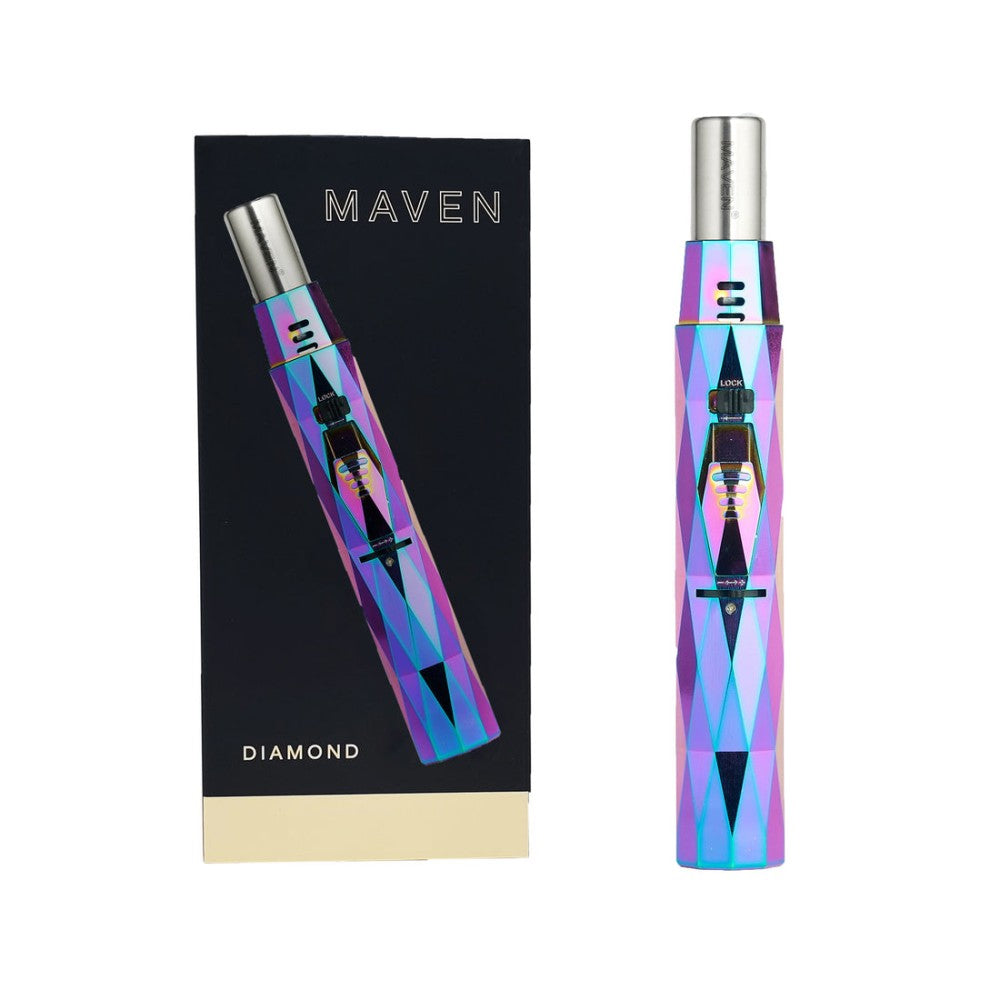 Maven Diamond Torch Lighter Showcasing an Eye-Catching Diamond Pattern, Sleek Exterior, and Modern Styling for Retail Shelves and Wholesale Inventory.