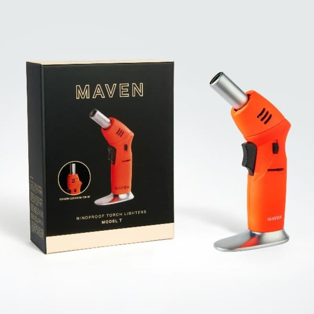 Maven Model T Torch Lighter Showcasing a Distinctive Body Design and Modern Appearance, Suitable for Product Photography, Retail Displays, and Wholesale Lighter Collections.