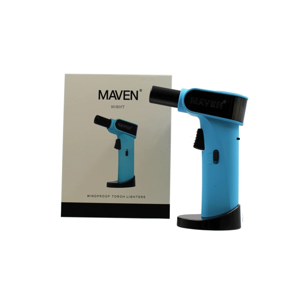 Maven Night Edition Torch Lighter Featuring a Sleek Exterior, Contemporary Styling, and Recognizable Maven Branding for Product Listings, Retail Displays, and Wholesale Collections.