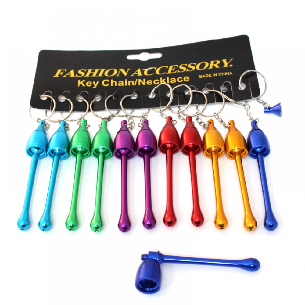 Mushroom keychain metal pipe featuring a compact mushroom-inspired design, durable metal construction, and 12 pieces per pack.