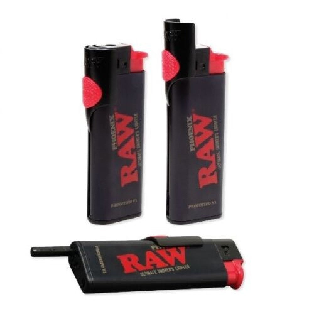 RAW Phoenix Design Pocket Lighter Featuring Eye-Catching Phoenix Artwork and Classic RAW Branding, with a Compact Style for Retail Displays and Wholesale Product Collections.