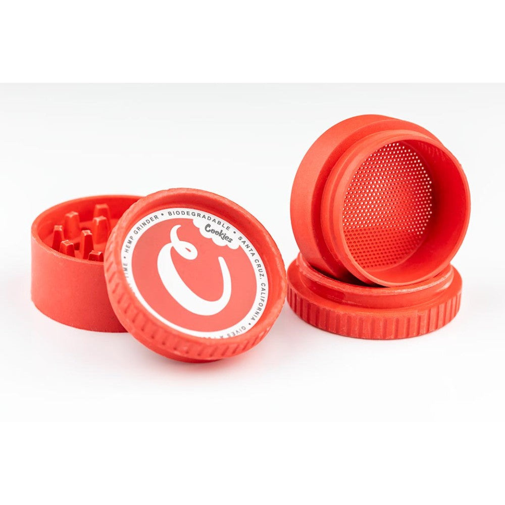 Santa Cruz Shredder Four Part Cookies Hemp Grinder Featuring Branded Design and 16 Grinders Per Pack for Retail and Wholesale Supply