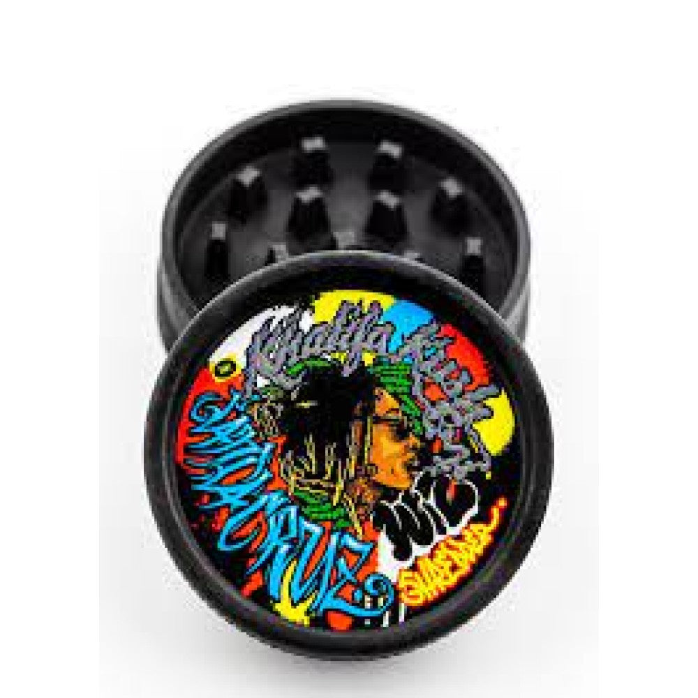 Santa Cruz Shredder Khalifa Kush Two Part Hemp Grinder Featuring Distinctive Branding and 24 Count Wholesale Box Packaging