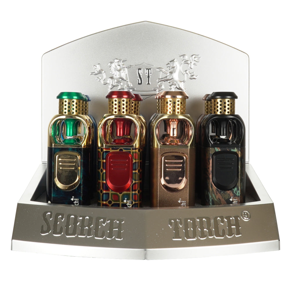 Scorch Torch - Standing Hold Button Fancy Torch Lighter (12ct)  Model : 61795