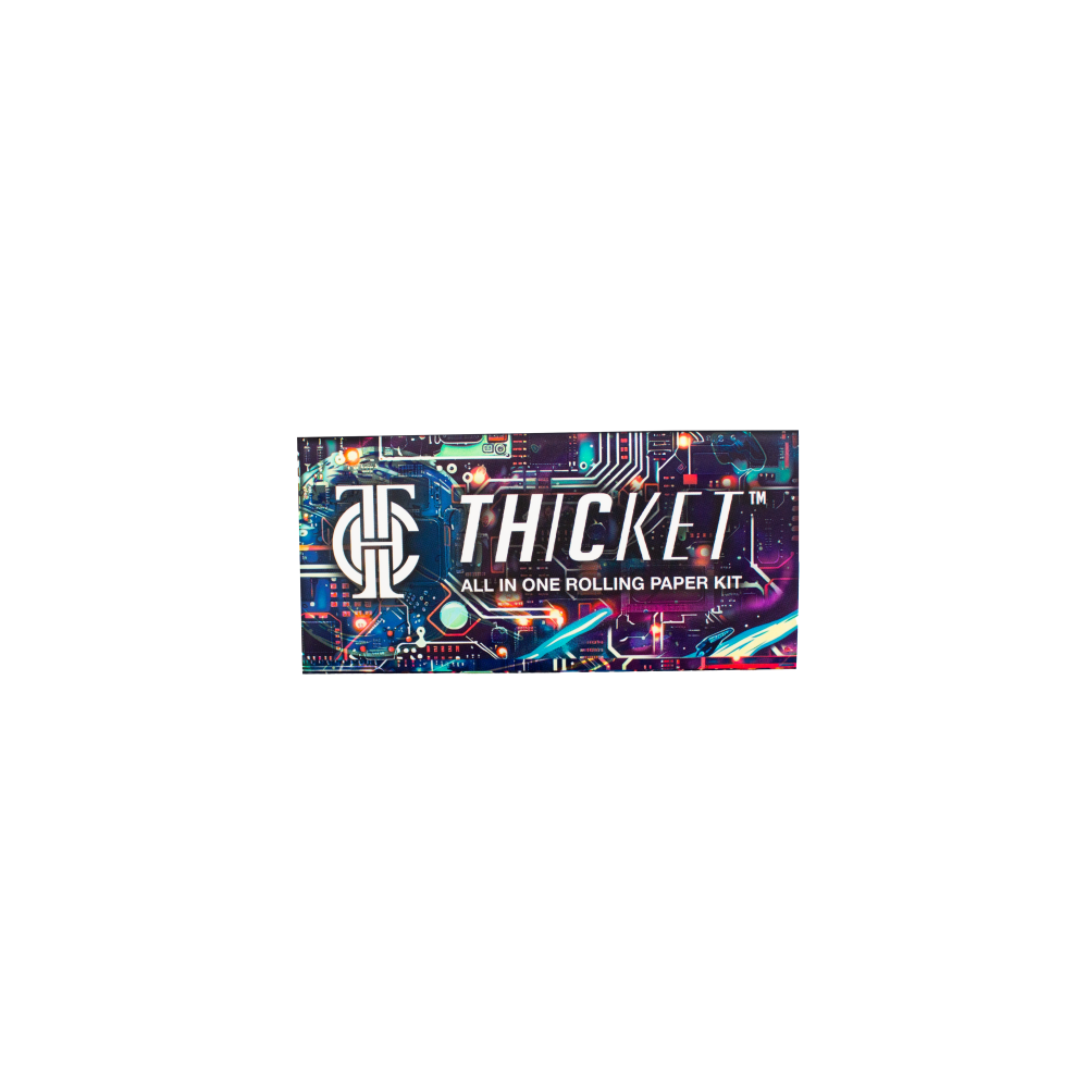 Thicket All-in-One Rolling Papers Kit with 30 Kits Per Pack, Showcasing Branded Packaging and a Convenient Format for Retail Shelves and Wholesale Accessory Collections.